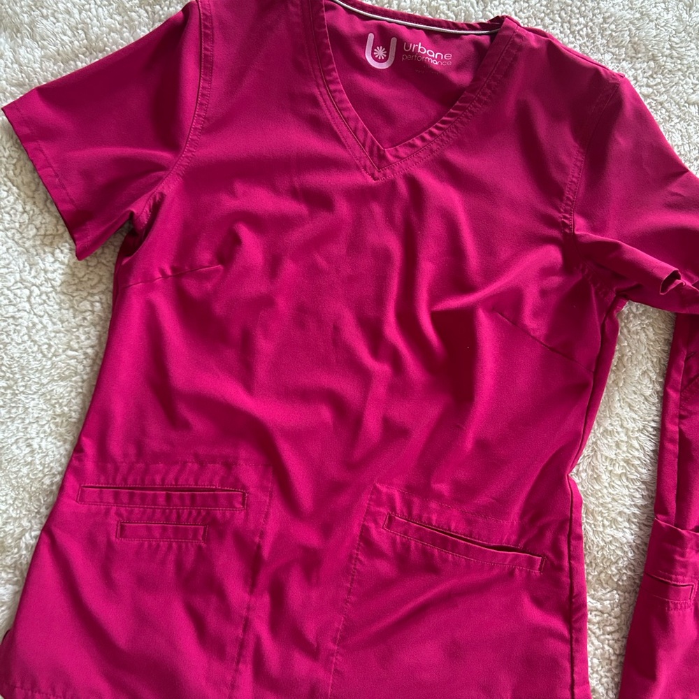 Urbane Women's Bold Pink Scrub Top
